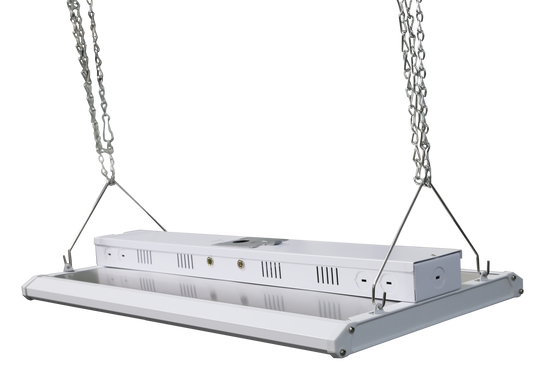 2FT Linear LED High Bay Light 105W/135W/165W Wattage Adjustable, 4000k/5000K/6500K CCT Changeable, Dip Switch, 0-10V Dim, 120-277V Input Voltage, ETL, DLC 5.1 Listed