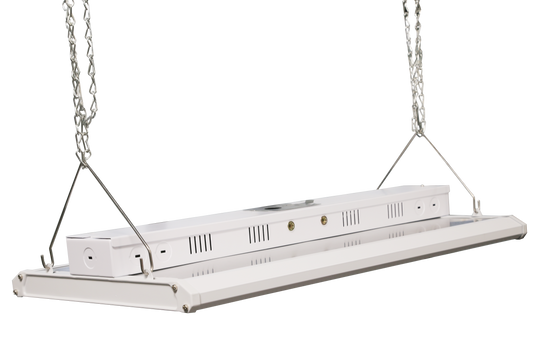 4FT Linear LED High Bay Light 165W/200W/225W Wattage Adjustable, 4000k/5000K/6500K CCT Changeable, Dip Switch, 0-10V Dim, 120-277V Input Voltage, ETL, DLC 5.1 Listed