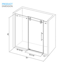 Load image into Gallery viewer, Ivanees 72 In. W X 76 In. H Frameless Single Sliding Glass Shower Door With 3 Glass Panels &amp; 8mm Clear Tempered Glass- Barn Door Style