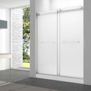 Load image into Gallery viewer, Ivanees Adjustable Semi-Frameless Dual Sliding Glass Shower Door with Frosted Tempered Glass
