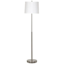 Load image into Gallery viewer, 15" Dia x 59"H Modern Floor Lamp with White Linen Shade – Brushed Nickel Finish - 2 Pack