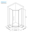 Load image into Gallery viewer, Ivanees 36 In. x 76 In. Neo-Angle Pivot Semi-Frameless Corner Shower Enclosure in Stainless Steel with 8mm Clear Tempered Glass