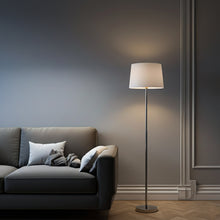 Load image into Gallery viewer, 15" Dia x 59"H Modern Floor Lamp with White Linen Shade – Brushed Nickel Finish - 2 Pack