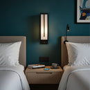 Load image into Gallery viewer, 4″W x 12.5″H Black Wall Sconce with Integrated 15W LED – 5000K Hardwired Light