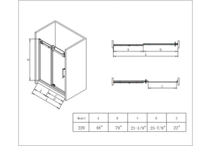 Shower Door - 48" x 80" Bright Chrome
