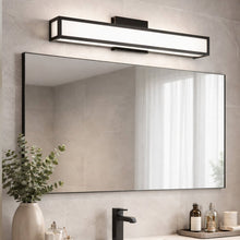 Load image into Gallery viewer, 24″W x 3.5″D x 4.72″H Black LED Wall Light with Integrated 20W LED 3CCT – Hardwired - LEDMyPlace