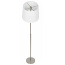 Load image into Gallery viewer, 15" Dia x 59"H Modern Floor Lamp with White Linen Shade – Brushed Nickel Finish - 2 Pack