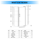 Load image into Gallery viewer, Ivanees 36 In. x 76 In. Neo-Angle Pivot Semi-Frameless Corner Shower Enclosure in Stainless Steel with 8mm Clear Tempered Glass