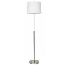 Load image into Gallery viewer, 15" Dia x 59"H Modern Floor Lamp with White Linen Shade – Brushed Nickel Finish - 2 Pack