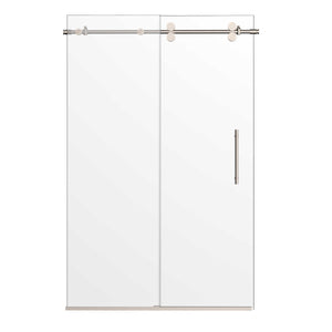 Ivanees Single Sliding Frameless Shower Door 8mm Clear Tempered Glass - Barn Door Style