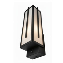Load image into Gallery viewer, 4″W x 12.5″H Black Wall Sconce with Integrated 15W LED – 5000K Hardwired Light