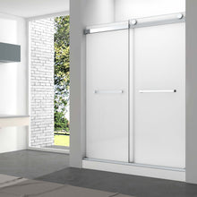 Load image into Gallery viewer, Ivanees Adjustable Semi-Frameless Dual Sliding Glass Shower Door with Frosted Tempered Glass