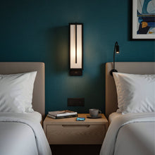 Load image into Gallery viewer, 4″W x 12.5″H Black Wall Sconce with Integrated 15W LED – 5000K Hardwired Light - LEDMyPlace