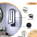Load image into Gallery viewer, 4″W x 12.5″H Black Wall Sconce with Integrated 15W LED – 5000K Hardwired Light - LEDMyPlace