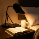 Load image into Gallery viewer, 6.25″W x 16.2″H Black/Blue Table Lamp with E12 Socket, Outlet, and USB Ports