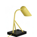 Load image into Gallery viewer, 6.25″W x 16.2″H Black/Yellow Table Lamp with E12 Socket, Outlet, and USB Ports