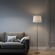 Load image into Gallery viewer, 15" Dia x 59"H Modern Floor Lamp with White Linen Shade – Brushed Nickel Finish - 2 Pack