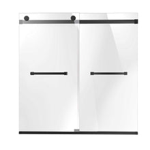Load image into Gallery viewer, Ivanees Adjustable Semi-Frameless Dual Sliding Glass Bathtub Door with Clear Tempered Glass
