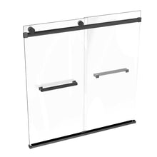 Load image into Gallery viewer, Ivanees Adjustable Semi-Frameless Dual Sliding Glass Bathtub Door with Clear Tempered Glass
