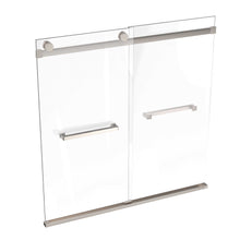 Load image into Gallery viewer, Ivanees Adjustable Semi-Frameless Dual Sliding Glass Bathtub Door with Clear Tempered Glass