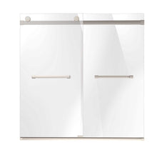 Load image into Gallery viewer, Ivanees Adjustable Semi-Frameless Dual Sliding Glass Bathtub Door with Clear Tempered Glass