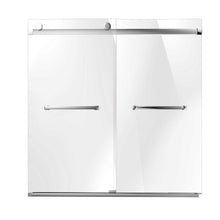 Load image into Gallery viewer, Ivanees Adjustable Semi-Frameless Dual Sliding Glass Bathtub Door with Clear Tempered Glass