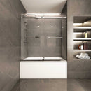 Load image into Gallery viewer, Ivanees Adjustable Semi-Frameless Dual Sliding Glass Bathtub Door with Clear Tempered Glass