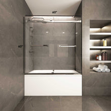 Load image into Gallery viewer, Ivanees Adjustable Semi-Frameless Dual Sliding Glass Bathtub Door with Clear Tempered Glass