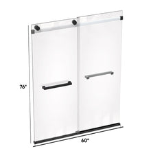 Load image into Gallery viewer, Ivanees Adjustable Semi-Frameless Dual Sliding Glass Bathtub Door with Clear Tempered Glass