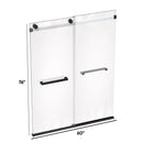 Load image into Gallery viewer, Ivanees Adjustable Semi-Frameless Dual Sliding Glass Bathtub Door with Clear Tempered Glass