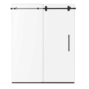 Ivanees Single Sliding Frameless Shower Door 8mm Clear Tempered Glass - Barn Door Style