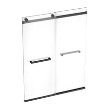 Load image into Gallery viewer, Ivanees Adjustable Semi-Frameless Dual Sliding Glass Bathtub Door with Clear Tempered Glass
