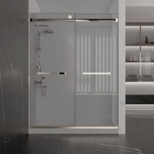 Load image into Gallery viewer, Ivanees Adjustable Semi-Frameless Dual Sliding Glass Bathtub Door with Clear Tempered Glass