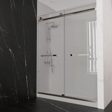 Load image into Gallery viewer, Ivanees Adjustable Semi-Frameless Dual Sliding Glass Bathtub Door with Clear Tempered Glass