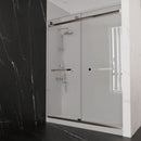 Load image into Gallery viewer, Ivanees Adjustable Semi-Frameless Dual Sliding Glass Bathtub Door with Clear Tempered Glass