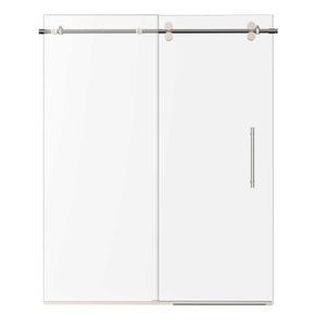 Ivanees Single Sliding Frameless Shower Door 8mm Clear Tempered Glass - Barn Door Style
