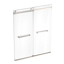 Load image into Gallery viewer, Ivanees Adjustable Semi-Frameless Dual Sliding Glass Bathtub Door with Clear Tempered Glass