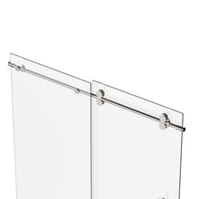 Load image into Gallery viewer, Ivanees Single Sliding Frameless Shower Door 8mm Clear Tempered Glass - Barn Door Style