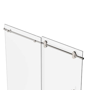 Ivanees Single Sliding Frameless Shower Door 8mm Clear Tempered Glass - Barn Door Style