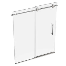 Load image into Gallery viewer, Ivanees Single Sliding Frameless Shower Door 8mm Clear Tempered Glass - Barn Door Style