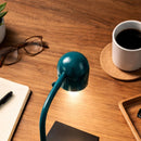 Load image into Gallery viewer, 6.25″W x 16.2″H Black/Blue Table Lamp with E12 Socket, Outlet, and USB Ports - LEDMyPlace