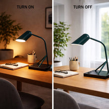 Load image into Gallery viewer, 6.25″W x 16.2″H Black/Blue Table Lamp with E12 Socket, Outlet, and USB Ports - LEDMyPlace