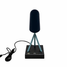 Load image into Gallery viewer, 6.25″W x 16.2″H Black/Blue Table Lamp with E12 Socket, Outlet, and USB Ports - LEDMyPlace