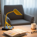 Load image into Gallery viewer, 6.25″W x 16.2″H Black/Yellow Table Lamp with E12 Socket, Outlet, and USB Ports - LEDMyPlace