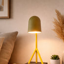 Load image into Gallery viewer, 6.25″W x 16.2″H Black/Yellow Table Lamp with E12 Socket, Outlet, and USB Ports - LEDMyPlace