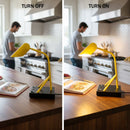 Load image into Gallery viewer, 6.25″W x 16.2″H Black/Yellow Table Lamp with E12 Socket, Outlet, and USB Ports - LEDMyPlace