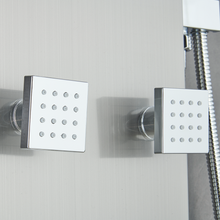 Load image into Gallery viewer, 53 in. 6-Jet Stainless Steel Shower Panel System w/ Fixed Rainfall &amp; Waterfall Shower Head, Tub Spout &amp; Handheld, Jet Massage Feature