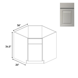 RTA - Avalon Ashen - Diagnonal Corner Sink Base Cabinets - 36