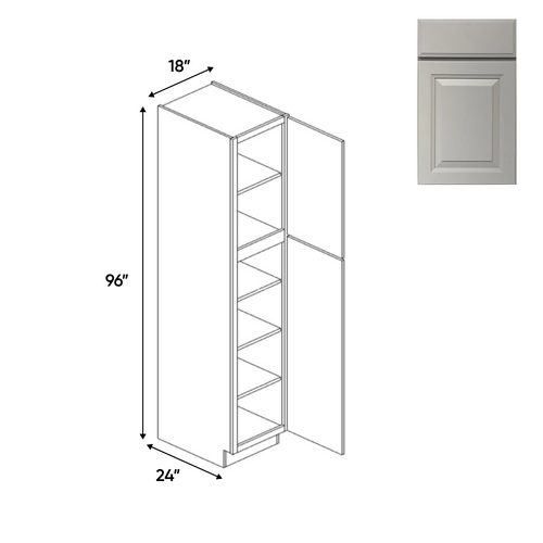 RTA - Avalon Ashen - Single Door Pantry Cabinets - 18