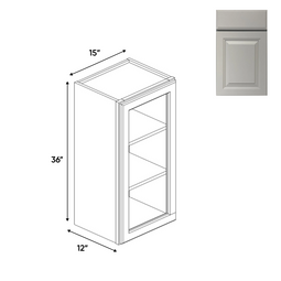 RTA - Avalon Ashen - Single Glass Door Wall Cabinets - 15